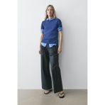 Massimo Dutti Short-sleeved knitted jumper with cotton