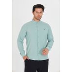 Masso Moda Slim Fit Hakim Yaka Erkek Gömlek Günlük Kullanıma Uygun - Turkuaz