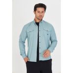 Masso Moda Slim Fit Jeans - Kot Erkek Gömlek Günlük Kullanıma Uygun - Turkuaz - 3XL