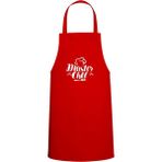 Master Chef Yazı Özel Baskılı Chef Mutfak Önlüğü Kırmızı