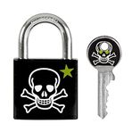 Master Lock 3430EURDSKULL Anahtar Asma Kilit, Kafatası Motifli, 5,3 x 3 x 1,5 cm, Siyah, Beyaz ve Yeşil