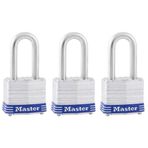 Master Lock 3TRILF Asma Kilit, Lamine, Gümüş Renkli, 3 Adet