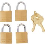 Master Lock Asma kilit, masif pirinç, 1,9 cm genişliğinde, 120Q (4 aynı anda kilitlenir)