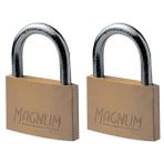 Master Lock CAD40T 2 Adet Masif Pirinçten Yapılmış Anahtarlı Büyük Asma Kilit Paketi, Altın Rengi, 5,4 x 4 x 1 cm