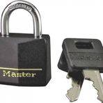 Master Lock Kapalı Alüminyum Asma Kilitler, Anahtarlı Küçük Kilitler, Anahtarlı Alike Asma Kilitler, 2'li Paket, Siyah