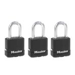 Master Lock M115XTRILF Magnum Ağır Hizmet Tipi Anahtarlı Dış Mekan Asma Kilit, 3'lü Paket Anahtarlı-Aynı