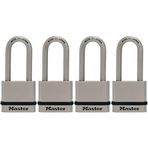 Master Lock M530XKADLHCCSEN Asma Kilit Kaplamalı Askı ve 5,1 cm Ütü Mesafesi, Aynı Kapanır, 1,9 cm Genişliğinde 4'lü Paket Keyed Alike