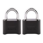 Master Lock Şifreli Kilit, Kendi Kombinasyon Asma Kilidini Ayarlayın, İç ve Dış Mekan Kilidi, Hava Koşullarına Dayanıklı Kod Kilidi, 2'li Paket, 178EC2, Siyah