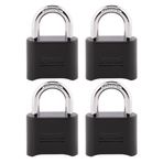 Master Lock Siyah Şifreli Kilit, Özelleştirilebilir Combo Asma Kilit, Kapalı ve Açık Hava Koşullarına Dayanıklı Kilit, Kapılar, Dolaplar, 4 Paket, 178EC4 için Sıfırlanabilir Kodlu