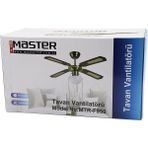 Master MTR-F950 TGR9908-6991 Bronz Metal Gövde Kahve Ahşap 4 Kanat 2 in 1 Tavan Vantilatör