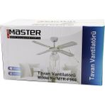 Master MTR-F960 TGR9623-3071 Beyaz Metal Gövde Beyaz Ahşap 4 Kanat 2 in 1 Tavan Vantilatör