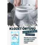 MasterCar 1 Adet Klozet Kapak Örtüsü Pratik Kullanımlı Hijyenik Klozet Kapağı Poşeti - Beyaz - 12x24