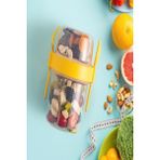 MasterCar Hobbit Sarı 650 ml Kapaklı Kaşık ve Çatallı Yemek Taşıma ve Saklama Kabı Atıştırmalık Yoğurt Kabı