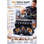 Mastercare PVC İzole Bant 10'lu Set, 5.4 Metre Elektrikçi Bandı, 300V Yalıtımlı Kablo Tamir Bandı 716521