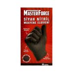MasterForce Siyah 20x50'li Pudrasız Large Nitril Muayene Eldiveni