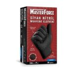 Masterforce Siyah Nitril Eldiven L Beden 50'li