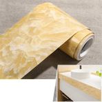 Master_GGGGG Duvar Kağıdı Bordürü Soyma ve Yapıştırma Duvar Bordürü Çıkartması Ev Tavan Dekoratif Bordür Banyo Oturma Odası Mutfak Sarı Mermer 10 cm X 500 cm