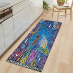 Master_GGGGG Koridor Mutfak Lobisi için Runner Halı 40 cm x 60 cm mavi mor Yıkanabilir Halı Yolluk Kaymaz Alt Koridor, Yatak Odası Oturma Odası Halı