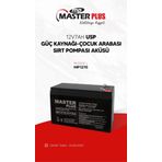 Masterplus 12V7Ah Kuru Akü Usp Güç Kaynağı-Çocuk Arabası Sırt Pompası Aküsü Mp1270
