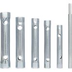 MasterTools 6 Parça Boru Tipi Lokma Anahtar Takımı - 8mm-17mm Metrik Çift Taraflı Somun Sıkma Seti - T-Kollu Musluk, Batarya ve Buji Sökme Aparatı - Krom Kaplama Dayanıklı Çelik