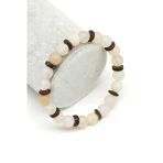 Mat Akik-Coconat Doğal Taş Bileklik 8 Mm Küre Kesim - Blk-2045