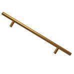 Mat Altın Siyah Mutfak Dolabı Depolama Amerikan Kulpları Kapı Şifonyerleri T Bar Düğmeleri Çekmeceler 160mm 192mm Pirinç Kulplar Mobilya, Altın 192mm