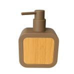 Mat Antrasit Sabunluk | Ahşap Desenli Lüks, Ergonomik Tasarım, Ahşap Dispenser (Kahverengi)
