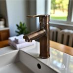 Mat Bakır Lavabo Bataryası Bakır Eskitme Armatür Pirinç Malzeme