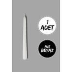 Mat Beyaz Şamdan Mumu, Yılbaşı, Kına, Parti, Doğum Günü, Bekarlığa Veda, 1 Adet - Seçenek 1