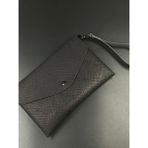 MAT DERİ Kadın Çapraz Askılı Clutch Deri El Portföy Çantası - Siyah - Yılan