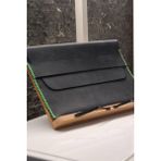 MAT DERİ Macbook Air Çantası Füme Nubuk Deri El Dikişi Macbook Pro Kılıfı 13" 14" Seçenekli - Yeşil