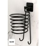 MAT Design Yapışkanlı Vidalı Siyah Fön Makinası Askısı Saç Kurutma Makinesi Tutacağı Fön Makinesi Askı Aparatı