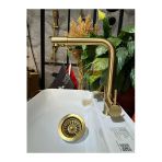 Mat Gold Arıtmalı Mutfak Bataryası Mat Gold Gider Dahil Set Fırçalanmış Gold Arıtıcılı Armatür
