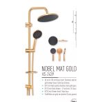 Mat Gold Duş Sistemi Mat Gold Tepe Yağmurlama Mat Altın Duş Seti