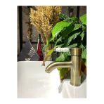 Mat Gold Lavabo Bataryası Antik Lavabo Bataryası Altın Lavabo Musluğu Porsalen Vintage Tasarım