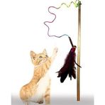Matatabi Cats 50x70 cm Ahşap Saplı Çubuklu ve Tüylü Kedi Oltası Oyuncağı