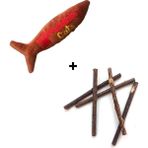 Matatabi Cats Spino Seti Peluş Balık Kedi Oyuncağı + Doğal Matatabi Small Stick 5'li
