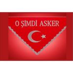Matbaalife ''o Şimdi Asker'' Yazılı Pullu Asker Örtüsü (Eldivenli) Kırmızı Renk (Üçgen Şeklinde)
