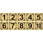 MatBaba Metal Kapı,masa,dolap Numarası 10X10CM 10 Adet (1..10) Altın Renk Metal