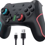 Matbip Switch pro controller, Wireless Switch Controller Compatible with Switch/Lite/OLED, switch controller with 2 back buttons, 3-level TURBO adjustable, blue&red