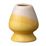 Matcha çırpma teli standı, çay seremonisi için süpürge tutucu, Chasen tutucu, seramik maç okuma tutucu, yaşam tarzı maç okuyucu tutucu, bambu matcha-chasen için seramik tutucu, sarı