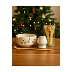 MATCHİVA Yılbaşı Temalı 4lü Matcha Seti (Matcha Whisk Çırpıcı - Seramik Kase - Çırpıcı Tutucu - Bambu Scoop)