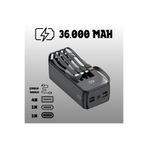 MATECHNO 36.000 Mah Çoklu Kablolu Dijital Gösterge Powerbank Şarj Aleti 4x Usb Çıkışlı Powebank