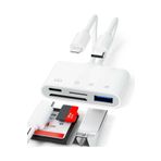 MATECHNO 4 İn 1 Lightning Type-c Çıkışlı Çoklu Kablolu Otg Çevirici Adaptör Sd Tf Kart Okuyucu Usb Hub