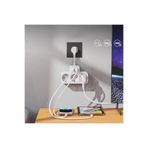 MATECHNO Çoklu Kablolu Priz Yüksek Gerilim Korumalı 3'LÜ Priz 1X USB 2X Type-C Çıkışlı Grup Priz Çoğaltıcı