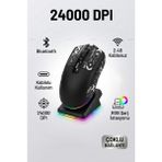 Matechno Kablosuz Gaming Mouse Bluetooth 2.4g Kablolu 3 Mod Bağlantılı 24000 Dpı Rgb Şarj Istasyonlu Oyuncu Mouse - Siyah