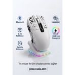 MATECHNO Kablosuz Gaming Mouse Bluetooth 2.4G Kablolu 3 Mod Bağlantılı 24000 DPI RGB Şarj İstasyonlu Oyuncu Mouse