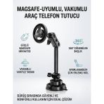 Matechno Magsafe Vantuz Taban Telefon Tutucu Araç Masaüstü Stand Tablet Uyumlu Güçlü Tutucu - Siyah