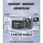 Matechno Monitörlü Yılan Kamera Profesyonel Endoskop 5 mt Uzun Kıvrılabilir Sert Kablo Ledli Kullanım - 5 METRE