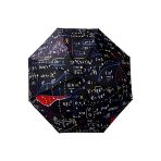 Matematik Formül Desenli Lüx Renkli Baskılı Rüzgara Dayanıklı 8 Telli Katlanabilir Manuel Şemsiye
